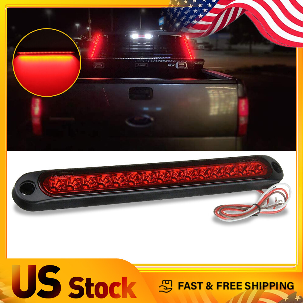 Red LED 3RD Third Brake Light Universal Lamp Car Accessories Bright Super 15-SMD