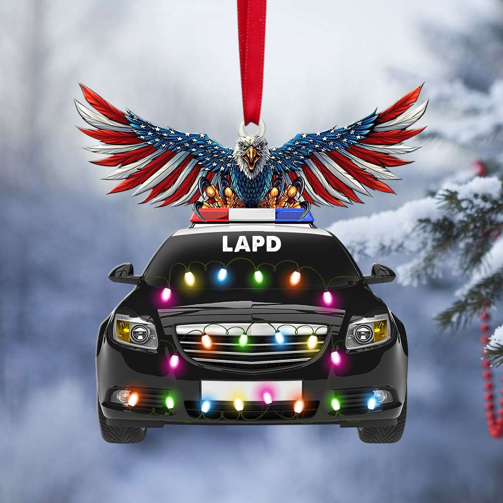 American Police With Eagle - Personalized Christmas Ornament