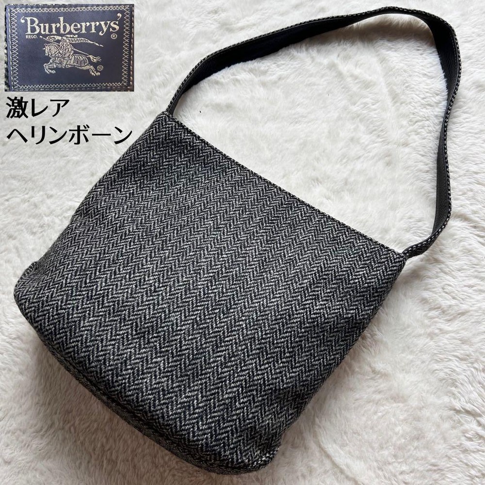 Burberry Shoulder Bag Wool Gray Authentic F10241634