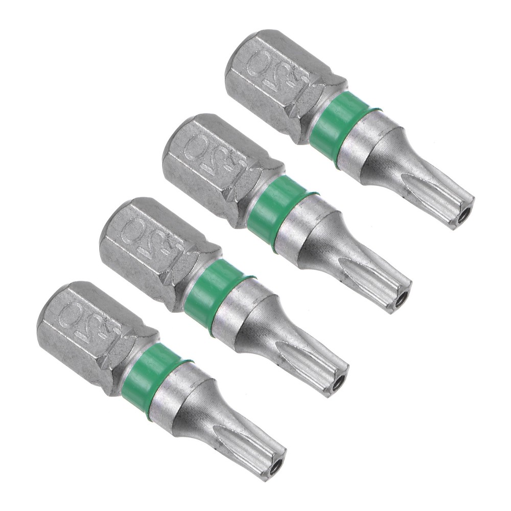 4pcs TS20 Magnetic Torx Screwdriver Bit 25mm Long 6 Point Tamper Proof