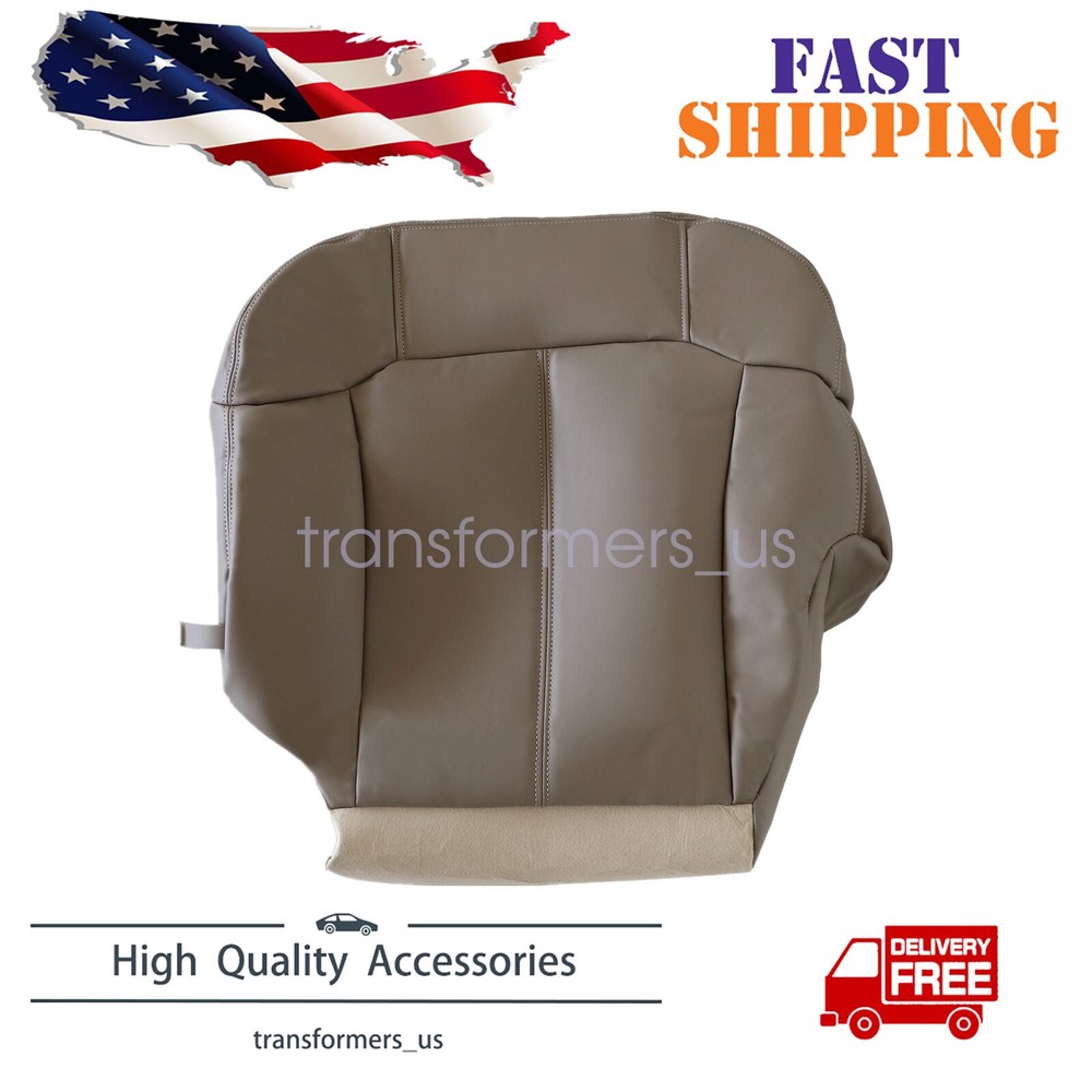 For 1999-2002 GMC Sierra 1500 2500 3500 Driver Bottom Leather Seat Cover Med Tan