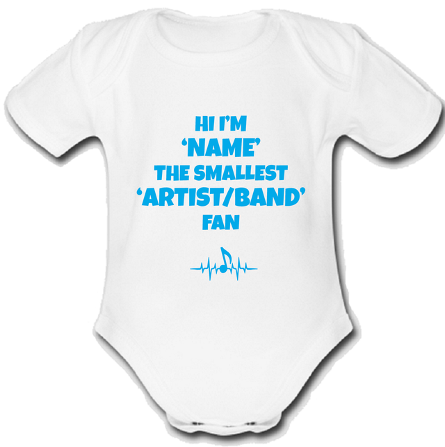 Tally @ Hall babygrow Baby vest grow music gift FAN GIFT CUSTOM NAME