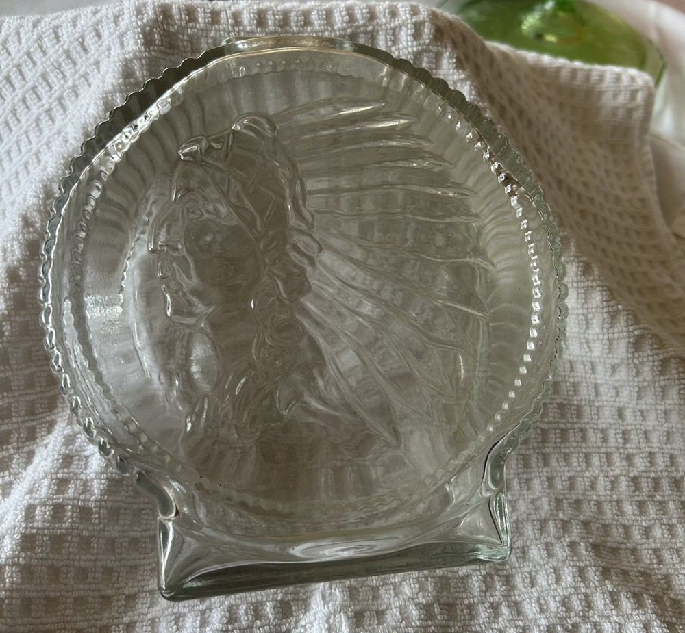 Anchor Hocking Glass Buffalo Nickel Indian Bank