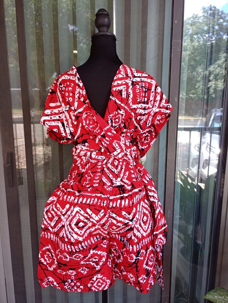 Ankara African Print Short Jumpsuit Size M - L