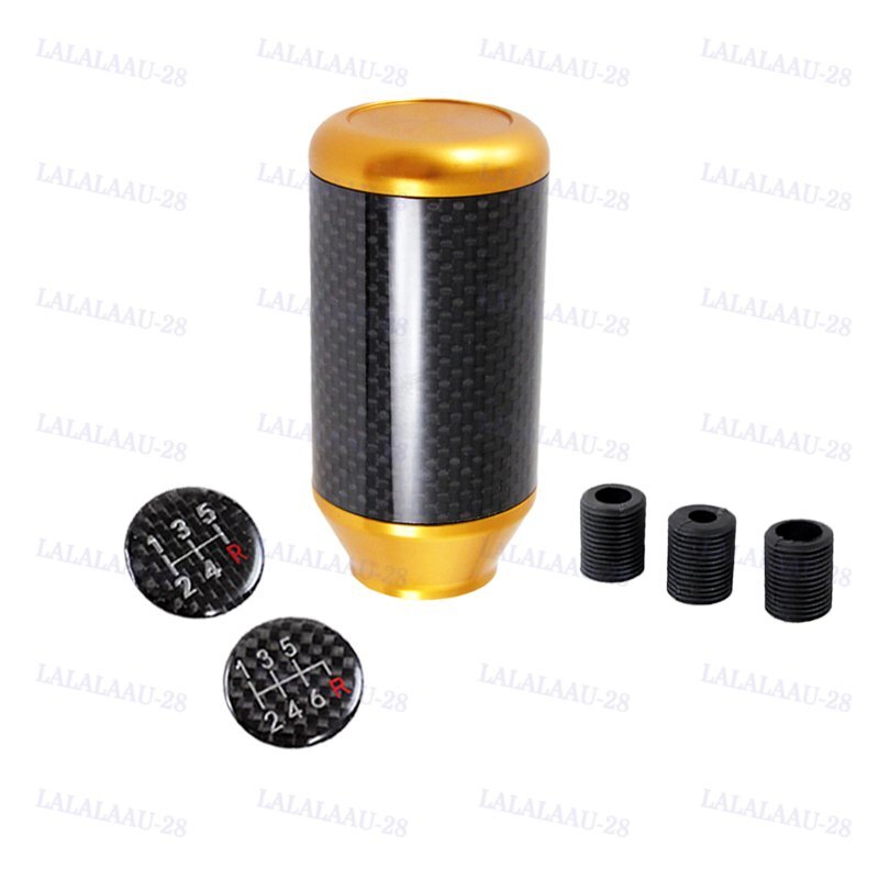 Gold 82mm Carbon Fiber Car Auto Manual Gear Stick Lever Shift Knob Universal 1