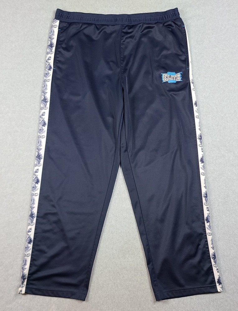 Vtg MMA Elite Sweatpants Men's XL Navy Blue Dragon Stripe Warm-Up Lounge Gym 31