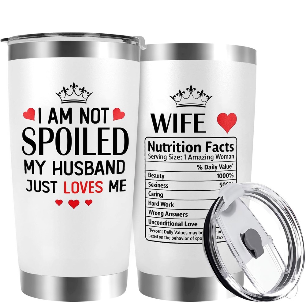 Gifts for Wife from Husband- Gifts for Her, Wifey Tumbler Cup 20 Oz Anniversary