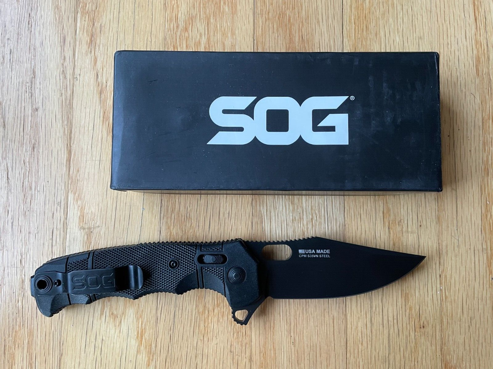 SOG Seal XR W/ Black Micarta Scales & CTS-XHP Steel Small Scratch on Blade *NEW*