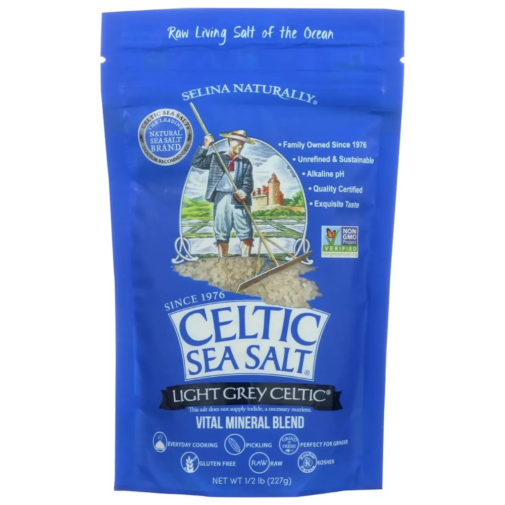Light Grey Celtic Sea Salt - Resealable Bag - Additive-Free