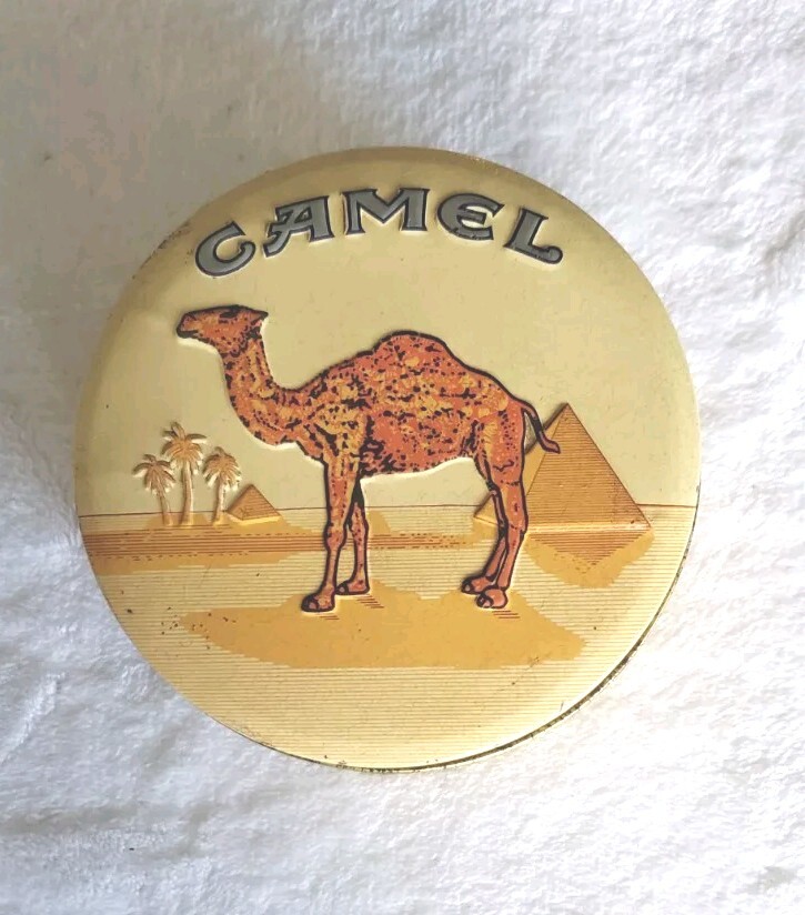 1994 Camel Cigarettes Logo Round  Tin Box With Lid Vintage