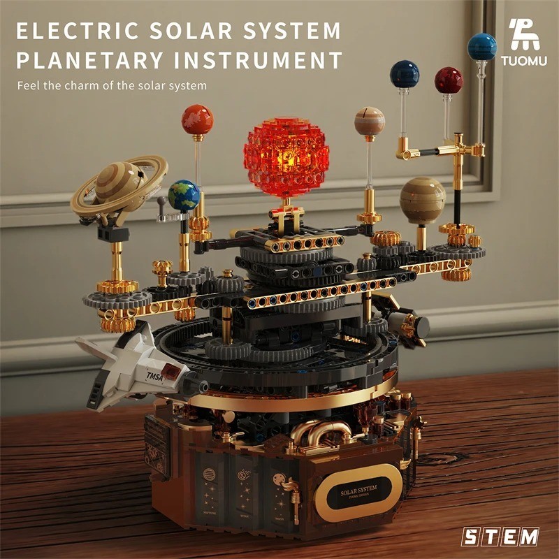 Electric Solar System Model Building Blocks Rotating Space Learning Toy Gift