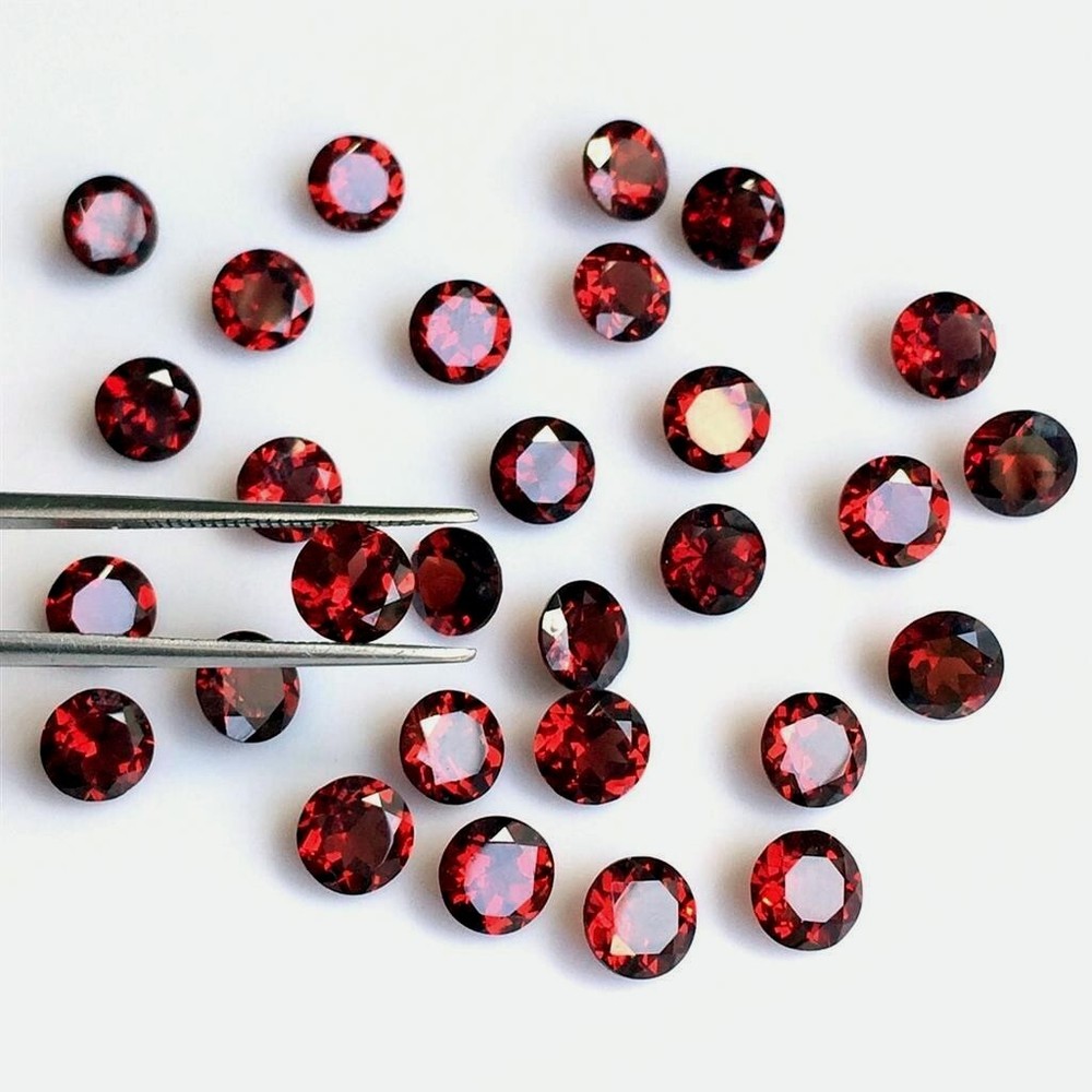 3mm Round Cut Natural Mozambique Garnet Loose Gemstones Wholesale Lot