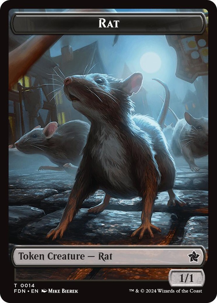 Rat (0014) // Zombie Double-Sided Token [FDN - 14 // 15] NM