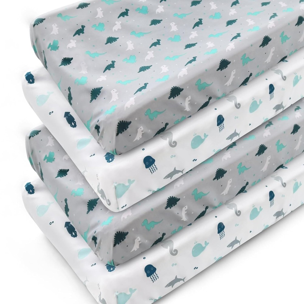 Diaper Changing Pad Cover for Boys Girls 4 Pack 32''x16