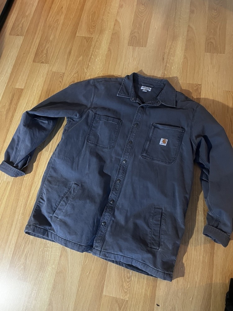 Carhartt Rugged Flex Canvas Fleece Lined Work Jacket for Men XL Gray 10285-253