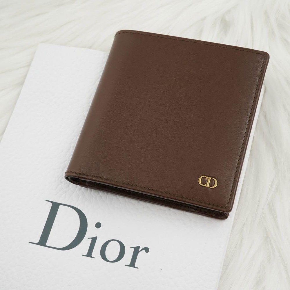 Christian Dior Cd Pattern Brown Bifold Folding Wallet