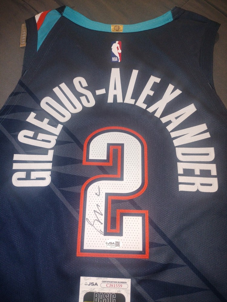 Shai Gilgeous-Alexander Signed On Court Authentic Jersey Auto Thunder JSA COA Xl
