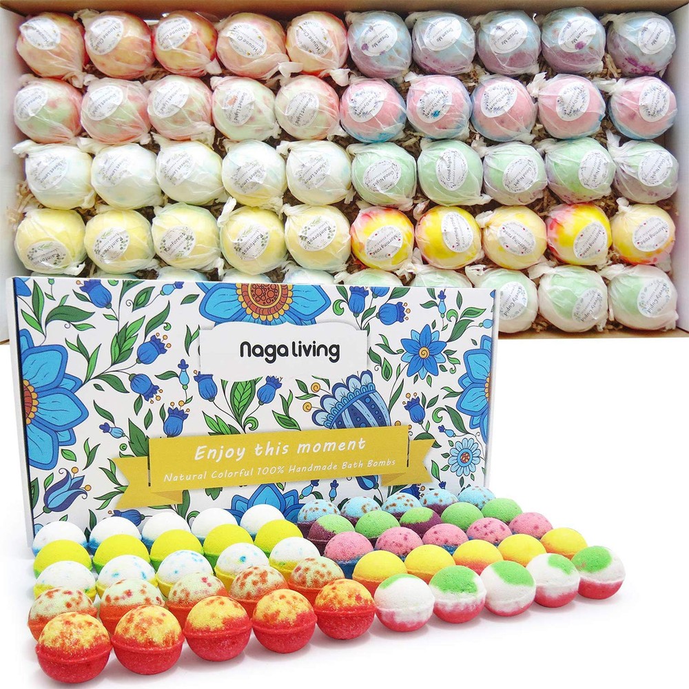 Bath Bombs Gift Set, 50 Handmade Bulk Bath Bombs for , Women, Men, Wonderful ...