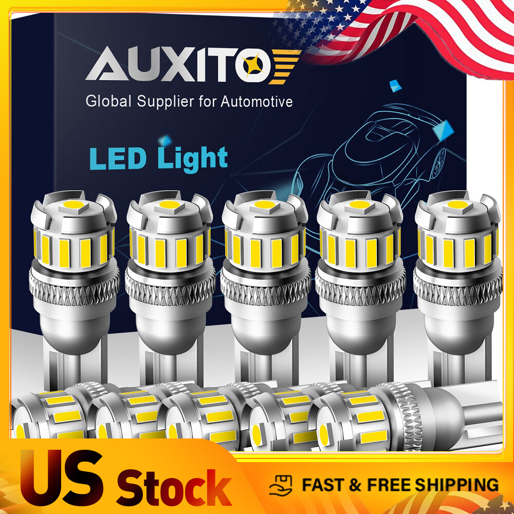 AUXITO 2825 168 LED 194 T10 License Light Bulbs 6000K Super Plate Bright White