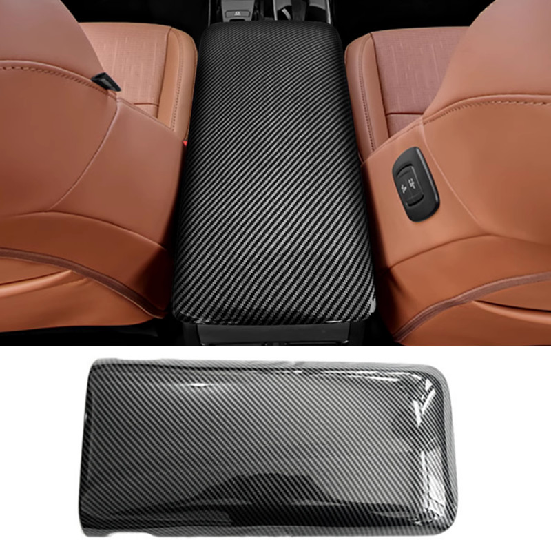 For Toyota Crown 2023-2025 Carbon fiber Central armrest storage box Cover Trim