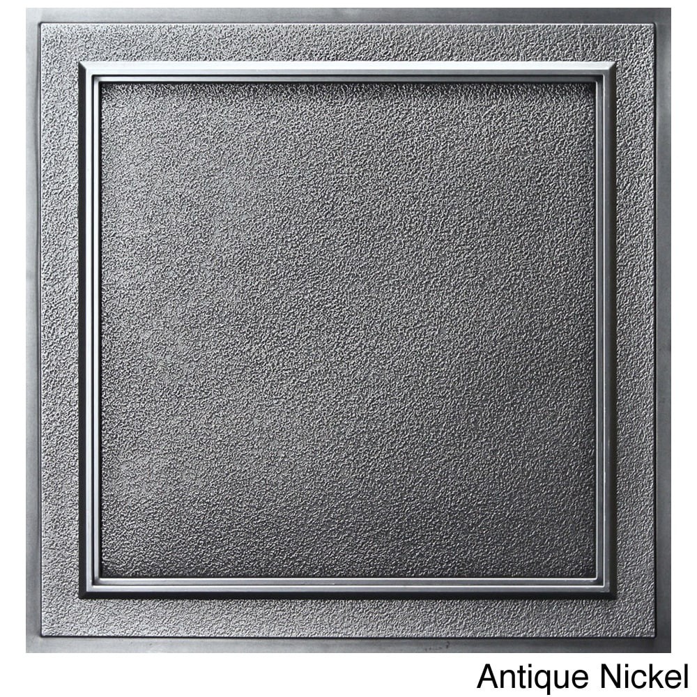 uDecor 24x24 Antique Nickel Ceiling Tiles Pack of 10 for Terrace