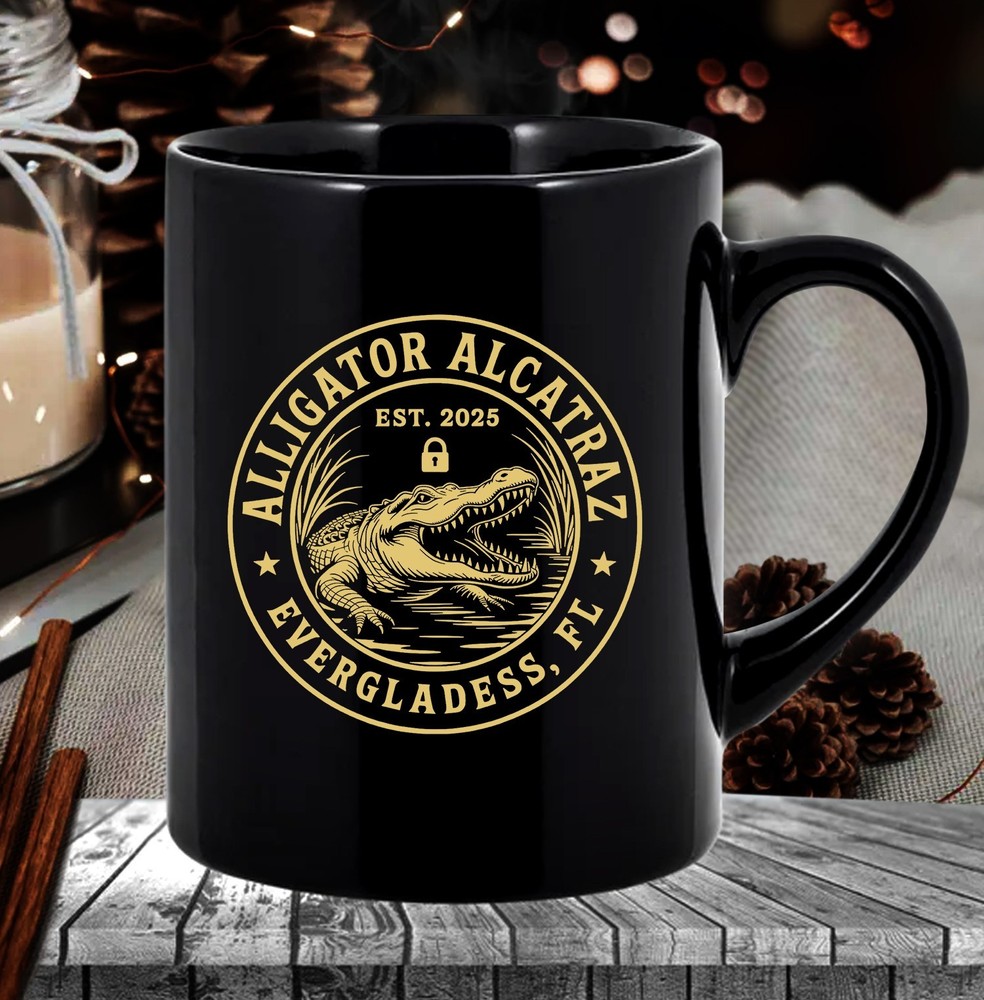 Funny Everglades Alligator Alcatraz Coffee Mug – Florida Parody Gift