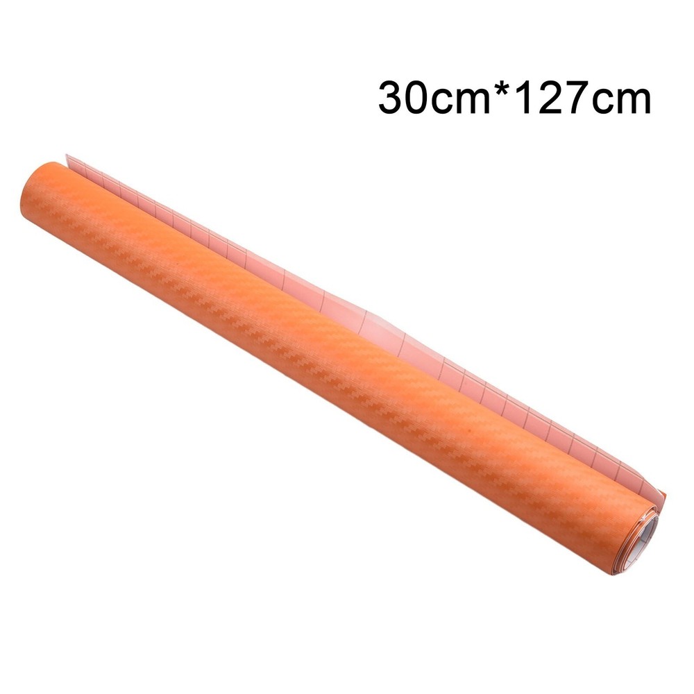 50x12Inch Car Orange Carbon Fiber Vinyl Wrap Sticker Interior Accessories-Panel
