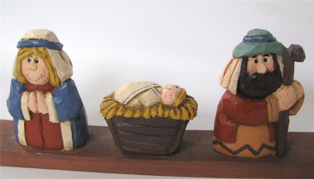 Eddie Walker Midwest Xmas Holy Family Figurine Candle Holder Nativity