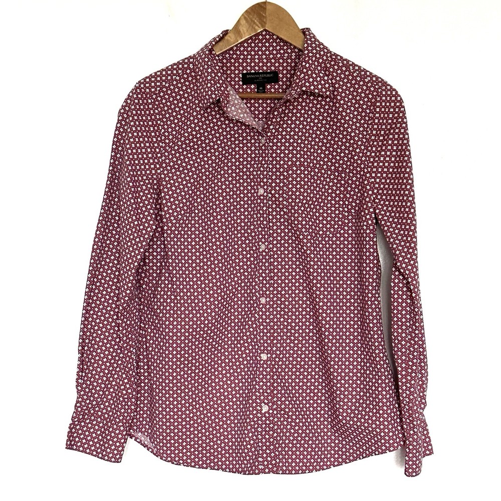 Banana Republic Men’s Shirt Medium Geometric Button Down Long Sleeve Pocket Top