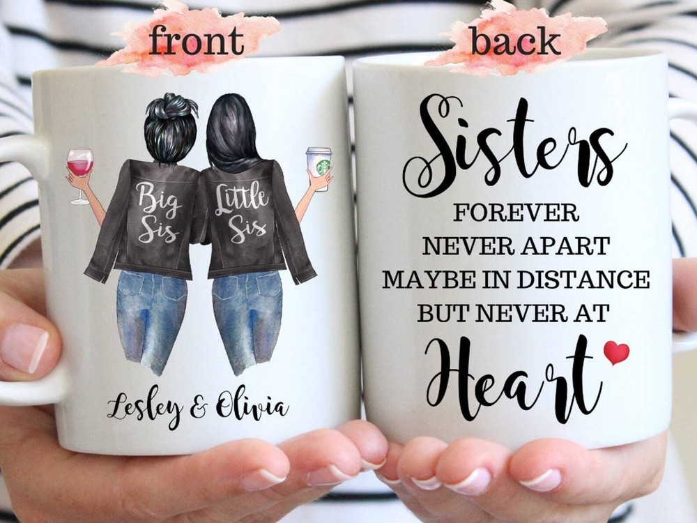 Custom Sisters Mug for Long Distance - Thoughtful Moving Away Gift