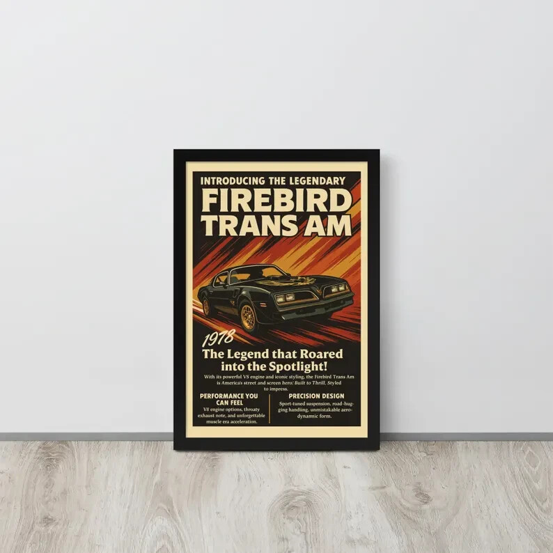 1978 Pontiac Firebird Trans Am Poster – Classic Muscle Car Wall Art