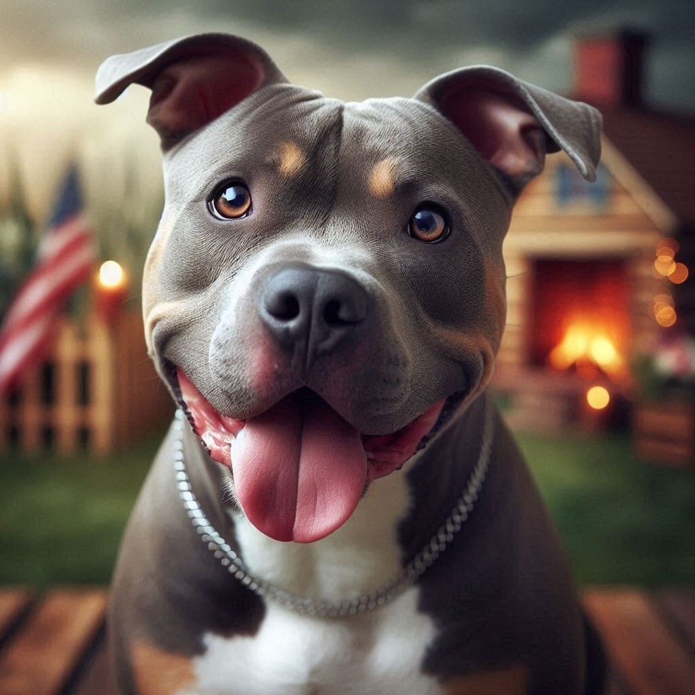 American Pit Bull Terrier | Adorable Dog Breed Art | POSTER 24 X 24 Inches