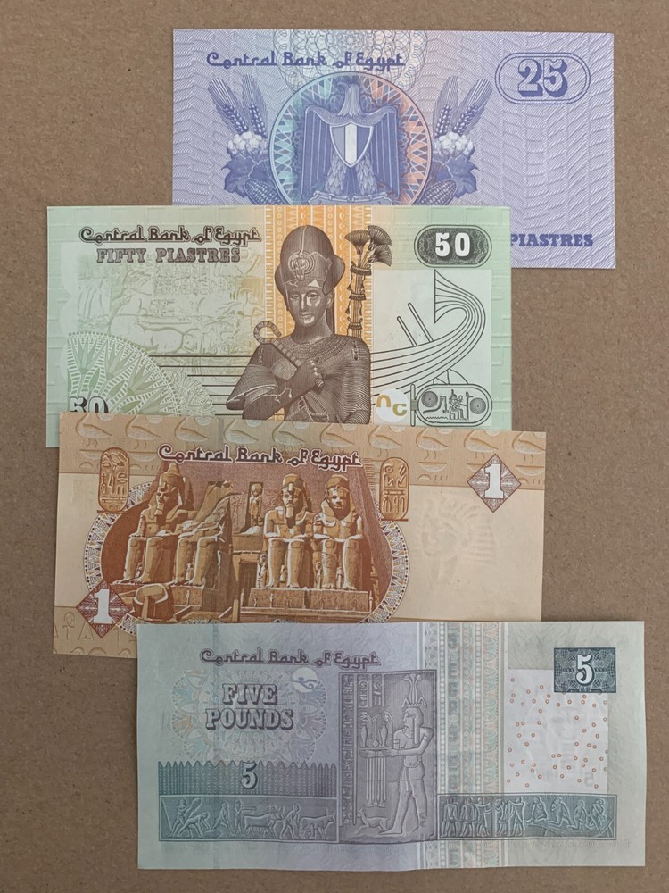 4 Pcs Egyptian Pound Banknote Set World Paper Money Egypt Currency Lot UNC CU