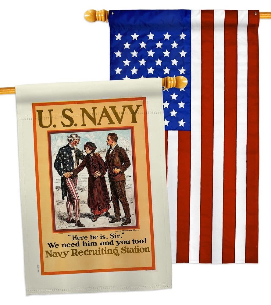 Navy Recruiting Station House Flag Pack Armed Forces USN Seabee United State ...