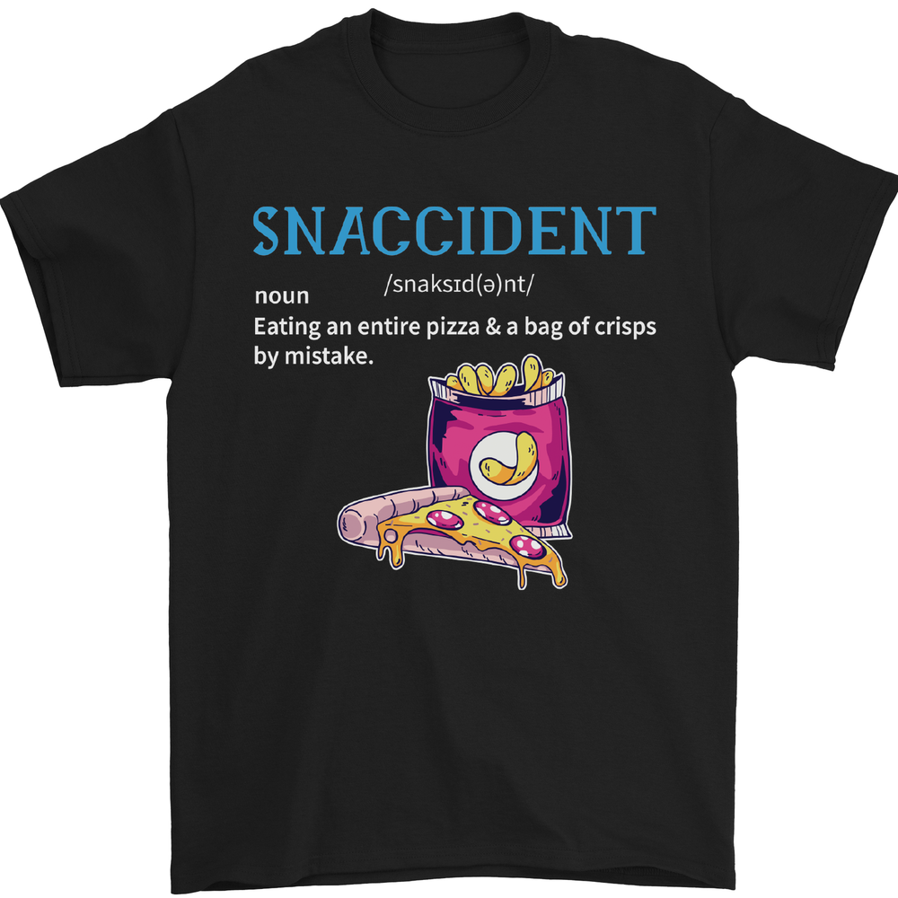 Snaccident Funny Food Pizza Diet Gym Fat Mens T-Shirt 100% Cotton