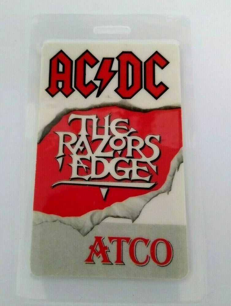 AC/DC Backstage Pass The Razors Edge Atco Laminated Hard Rock Music 1990 NOS