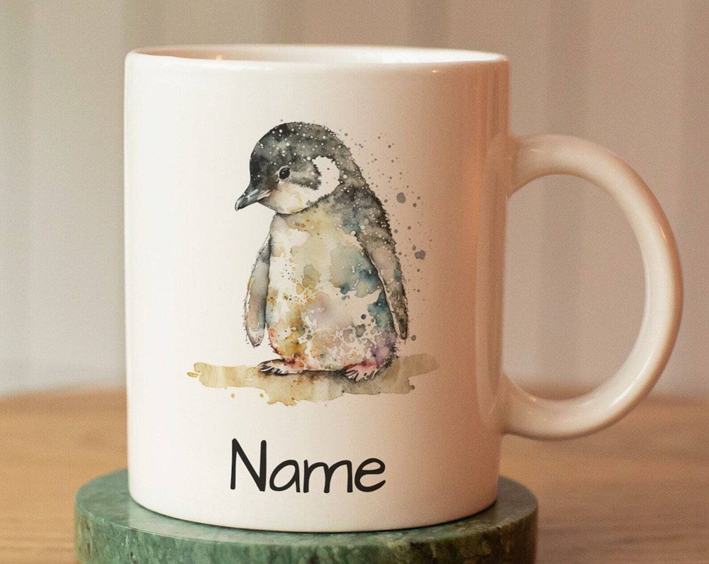 Custom Penguin Mug with Name - Kids' Personalized Cup Gift