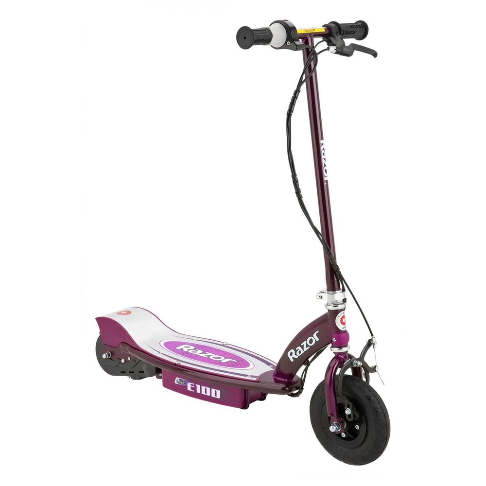 Razor E100 Motorized 24V Rechargeable Electric Kids Scooter - Purple