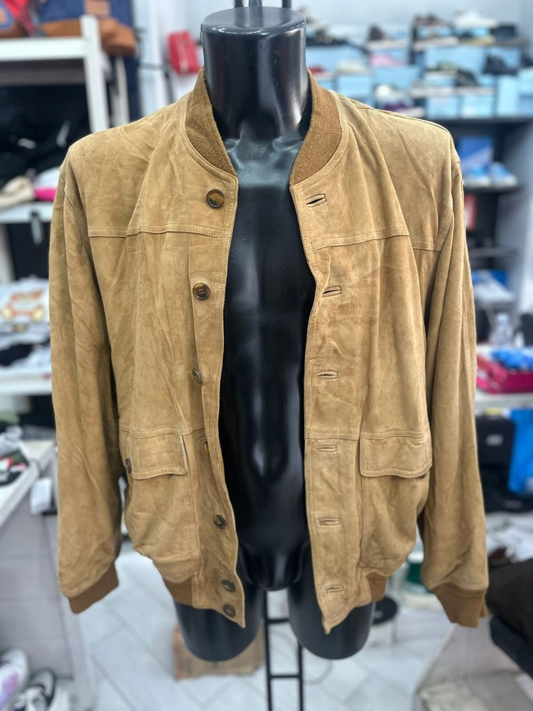 Vintage Enry Camel Leather Jacket for Men Size 54 LLV384