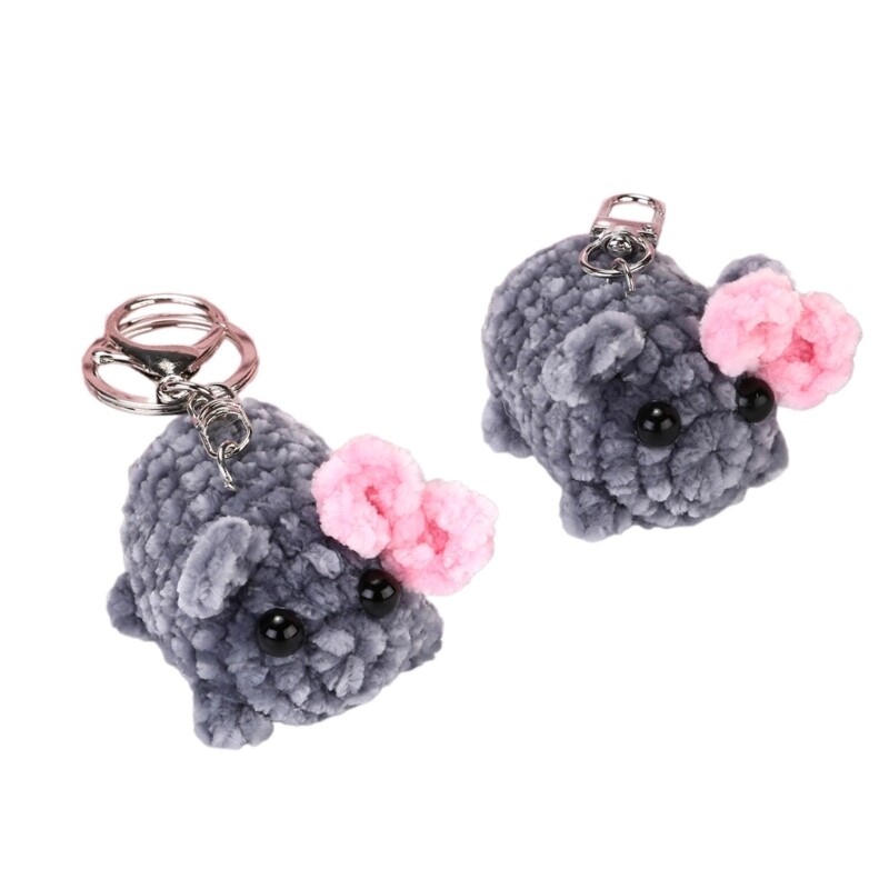 Lovely Hamster Keychain with Violin Sound Plush Toy Stress Relief Gifts