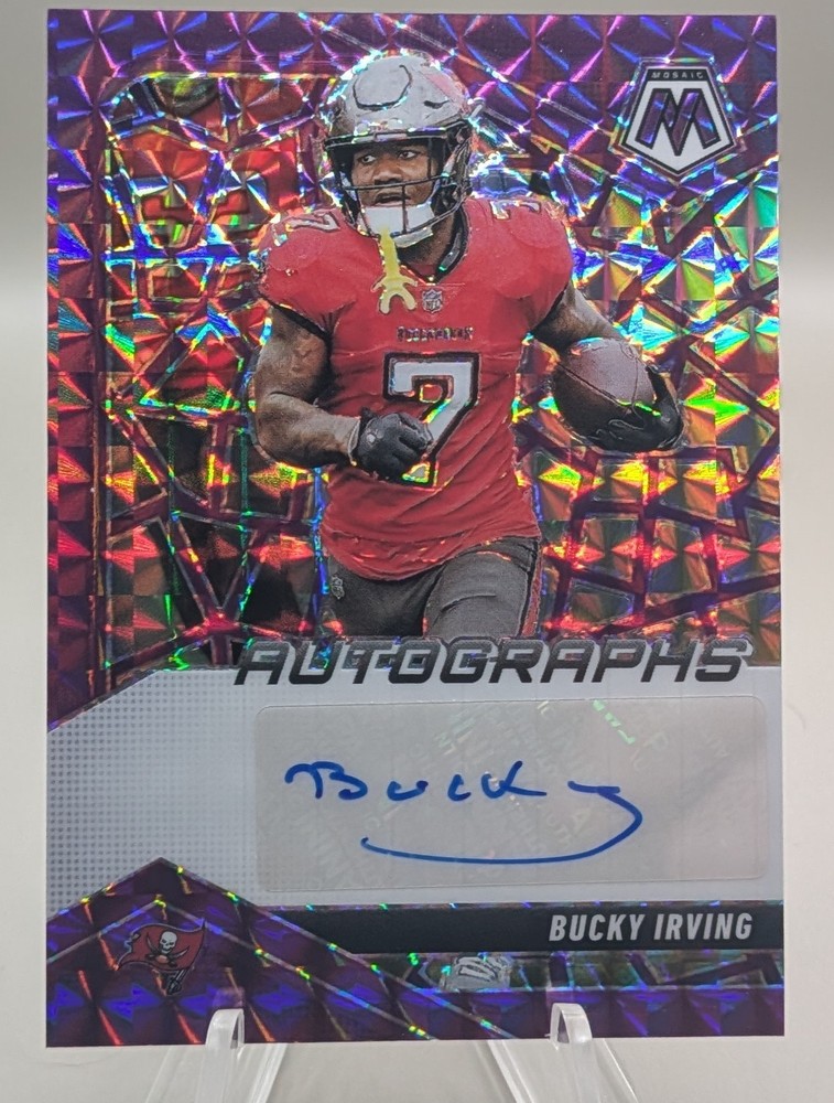 2025 Panini Mosaic - Autographs Mosaic Bucky Irving #AMC-BIG Purple Prizm /49 (AU)