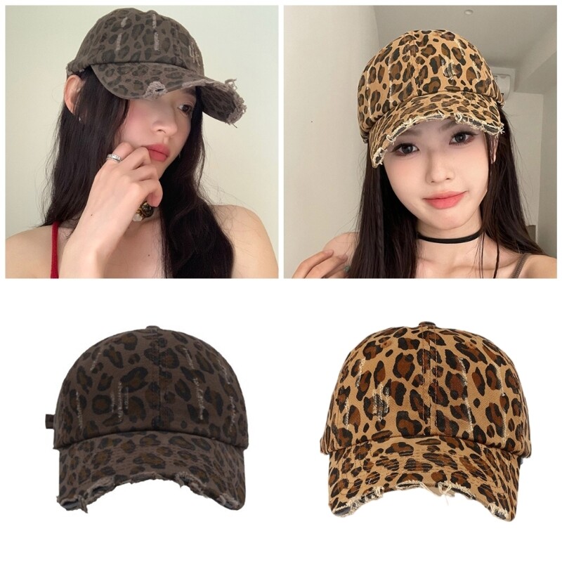 Women Trendy Baseball Caps Leopard Pattern Hat Vintage Sunproof Snapbacks Hat