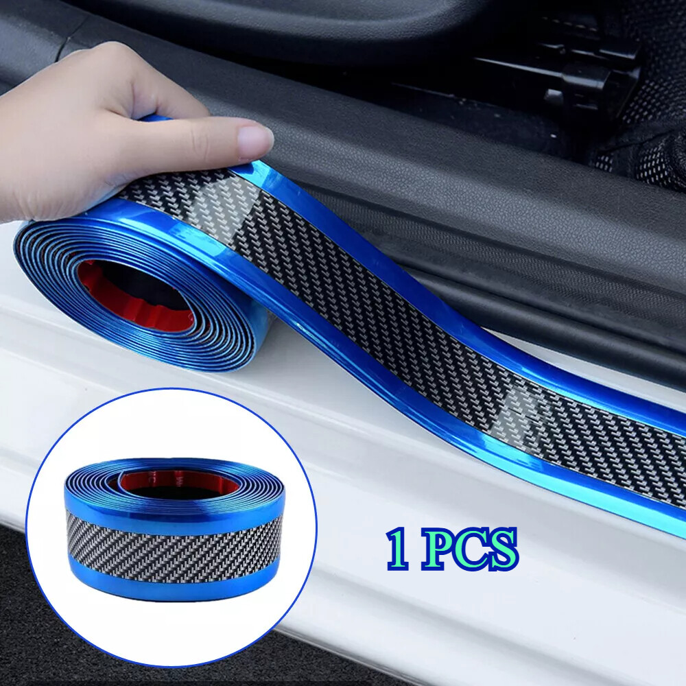 Carbon Fiber Car Door Sill Scuff Cover Plate Sticker Protector Auto Accessories