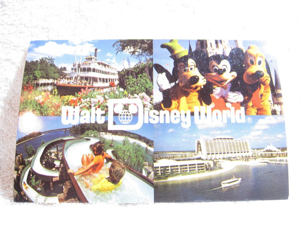 1970's Walt Disney World Mickey Mark Twain Contemporary Hotel postcard Disney c