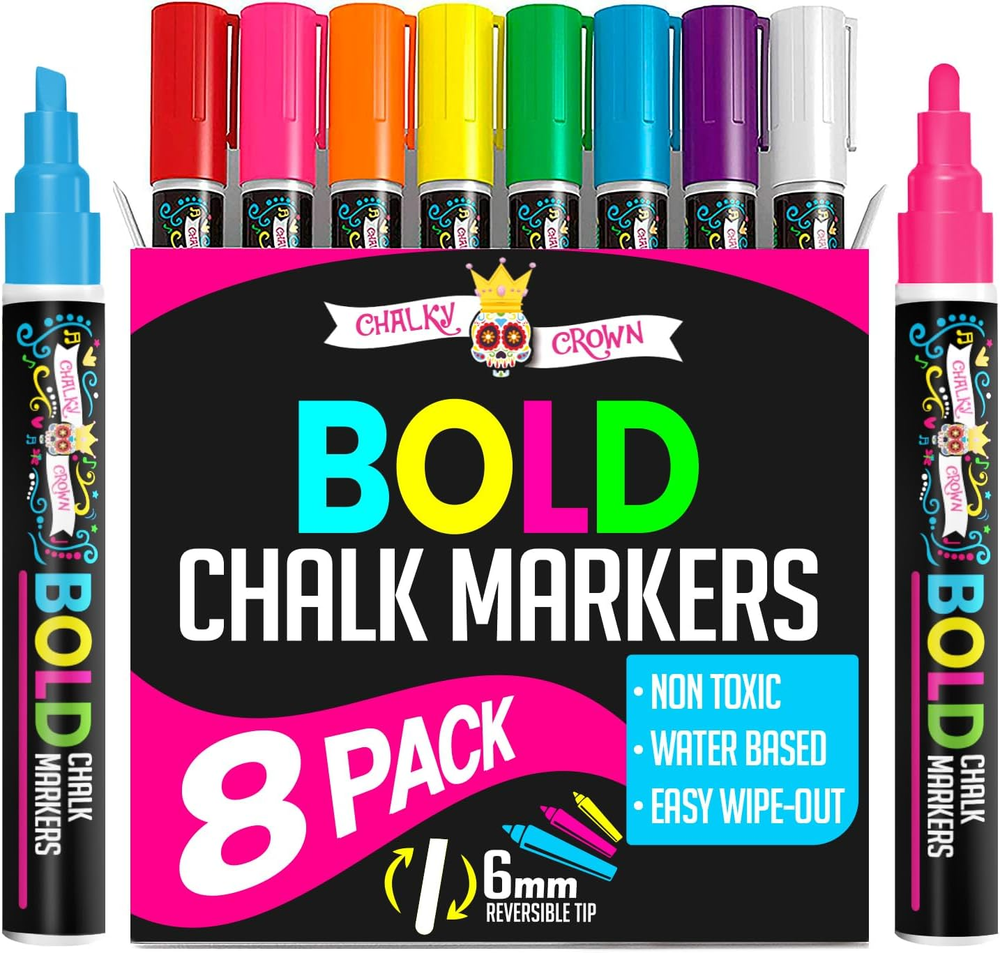 Bold Liquid Chalk Markers - Dry Erase Marker Pens for Chalkboards, Signs, Window
