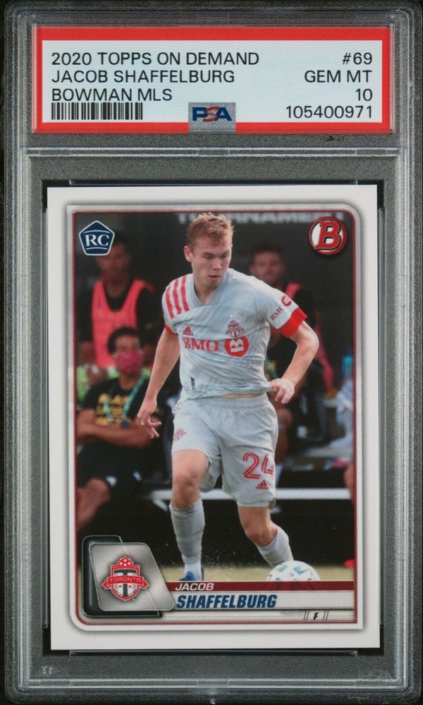 2020 Topps Bowman MLS Jacob Shaffelburg #69 RC PSA 10 Gem Mint Pop 2