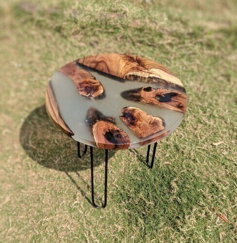 Epoxy Corner Coffee Table Top Resin Wooden Furniture Work Home Decor