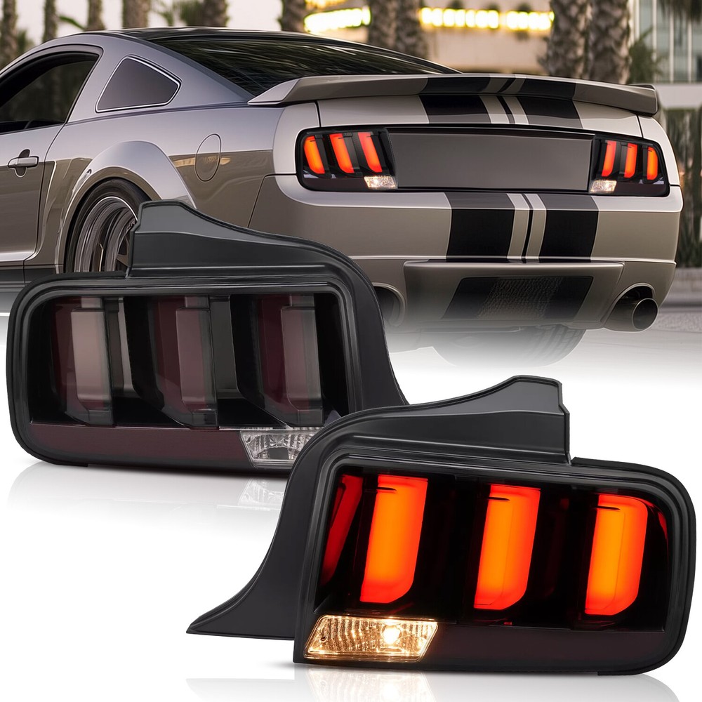 Smoked LED Turn Signal Tail Brake Lights for 2005-2009 Ford Mustang