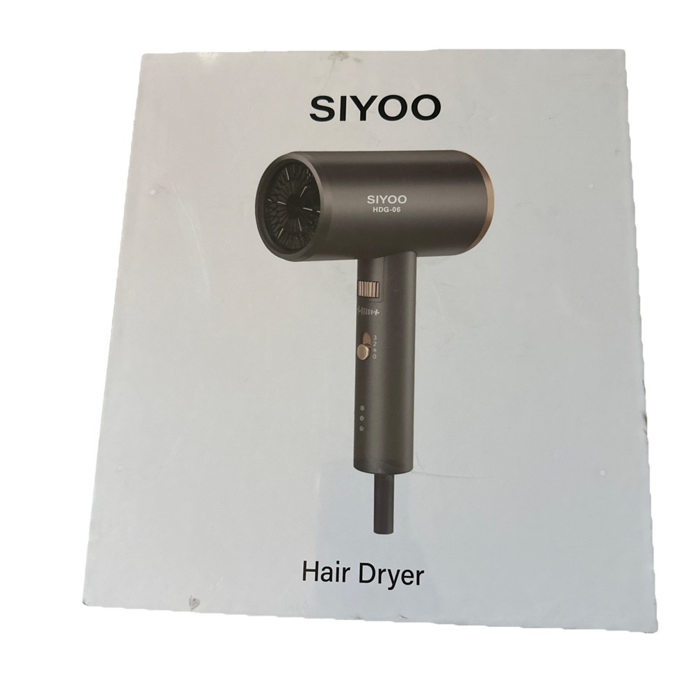 SIYOO Hair Dryer with Diffuser 1600W Ionic Blow Dryer HDG-06 New/Sealed