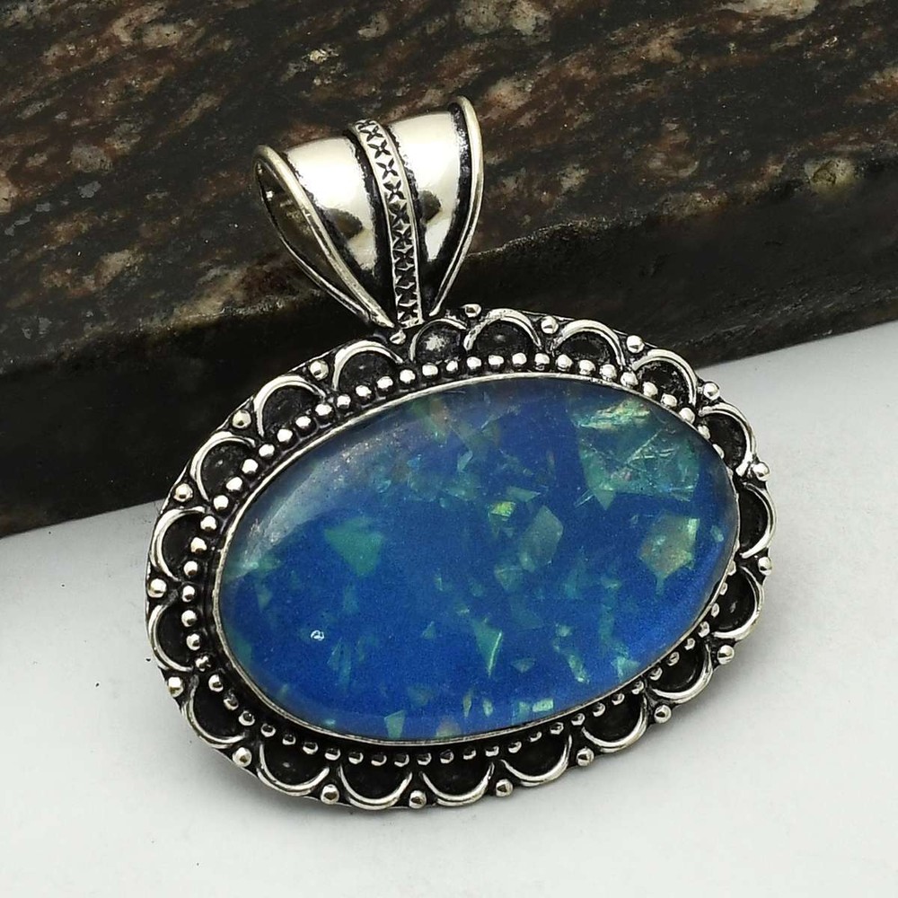 Doublet Opal Gemstone Ethnic Handmade Pendant Jewelry Gift For Her  AP-11080